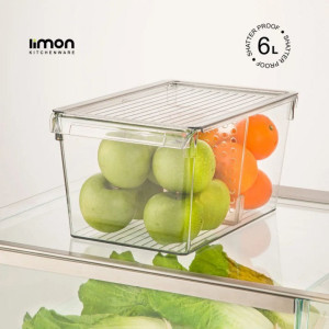 Limon Stackable Clear Storage Organizer with Lid – Multi-Purpose Plastic Container for Home, Kitchen & Office | Adornia.pk