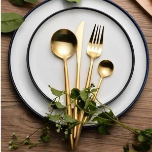 Pure Golden Dinnerware Cutlery Set – 24 Pieces | Elegant & Luxury Tableware