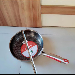 Honeycomb Laser Coated Stainless Steel Frying Pan