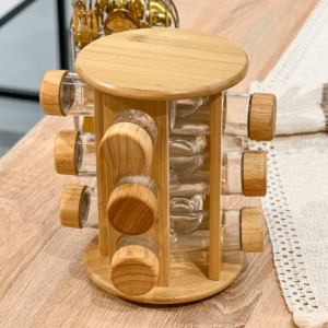 12 Pcs Bamboo Spice Jar – Eco-Friendly & Stylish Storage Solution | Adornia.pk