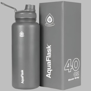 AquaFlask Bottle 40oz – Stone Grey | Premium Insulated Flask for Office, Gym & Outdoor Use