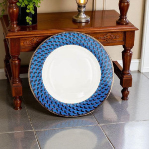 BlueShed Single Plate | Elegant Porcelain Dinner Plate – Adornia Pakistan