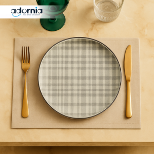 Luxury Plaid Dinner Plate Set – Modern Tabletop Decor for Elegant Dining | Premium Ceramic Plates