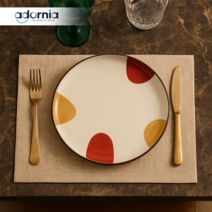 LUXURY CERAMIC DINNER PLATE – MODERN ABSTRACT DESIGN FOR ELEGANT TABLETOP DECOR