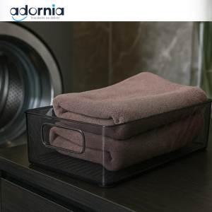 Textured Clear Storage Bin – Multipurpose Organizer Basket