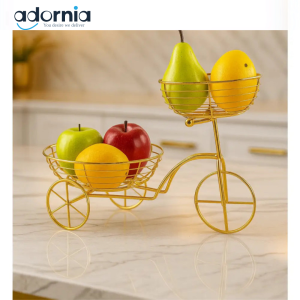 GoldenCycle™ Fruit Basket – Decorative Bicycle-Shaped Fruit Holder