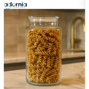 Luxury Clear Glass Storage Jar – 2L Airtight Container for Pantry & Kitchen