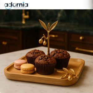 Golden Olive Tree Wooden Serving Tray