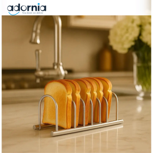 Silver Toast Rack Holder – Sleek Bread Organizer for Modern Kitchens