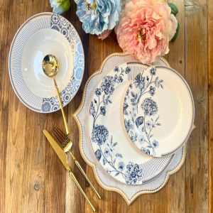 Johnson Brothers 18 Pcs Plate Set – Elegant Dinnerware with Rice, Deep & Quarter Plates