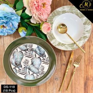 Johnson Brothers 18 Pcs Plate Set – Elegant Dinnerware with Rice, Deep & Quarter Plates