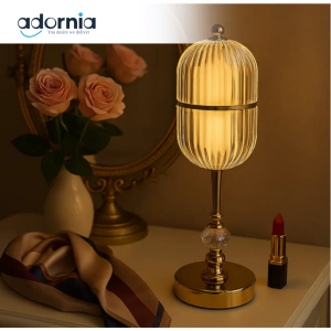 Gold Crystal Vanity Lamp – Parisian-Inspired Decorative Table Light
