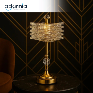 Crystal Crown Gold Table Lamp – Luxury Bedside Lighting