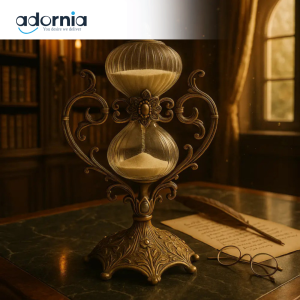 Baroque Heritage Brass Hourglass – Elegant Antique Timepiece for Home & Office