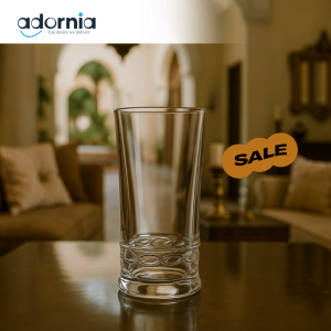 LUXURY CRYSTAL WATER GLASS 6 PIECE – TRANSPARENT ELEGANT DRINKING TUMBLER FOR HOME & DINING