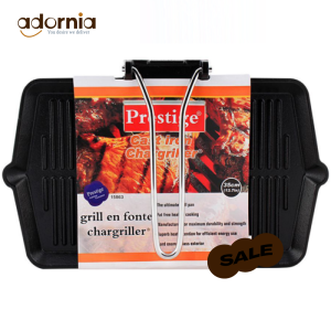 PRESTIGE CAST IRON GRILL PAN 35CM – HEAVY DUTY NON-STICK GRILLING SKILLET