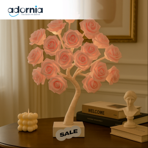 BlossomGlow LED Pink Rose Tree Lamp