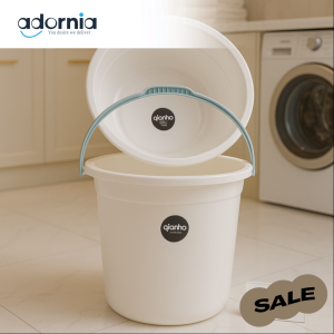 Premium White Plastic Bucket with Handle – Durable & Multi-Purpose