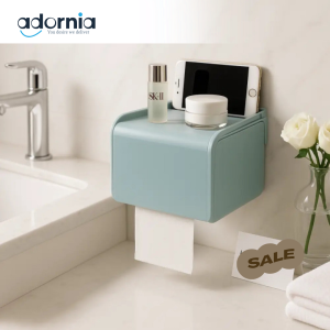 Luxury Wall-Mounted Tissue Holder with Storage Shelf