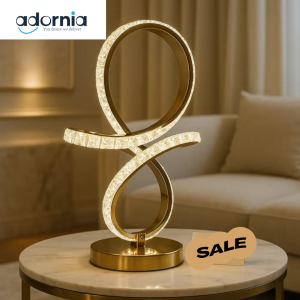 Luxury Infinity Crystal LED Table Lamp – Gold Finish