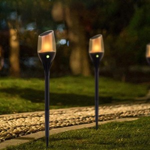 Solar Flame Bollard Light