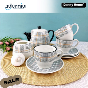 Danny Home Porcelain Tea Set – 16 Pcs | Premium Porcelain Tea & Coffee Serveware