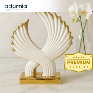 Golden Elegance Ceramic Sculpture – Luxury Home Décor Accent