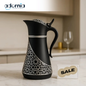 Luxury Black Arabic Incense Burner with Intricate Silver Lattice Design