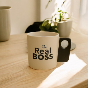 Luxury Ceramic Mug – The Real Boss | Adornia.pk