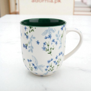 Brilliant 400ml Porcelain Mug – Elegant White Coffee & Tea Cup (BR2002) | Adornia.pk