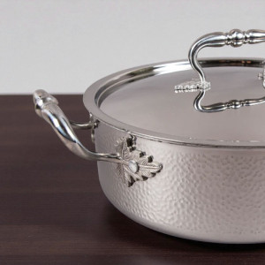 Tri-Ply Hand-Hammered Stainless Steel Casserole with Lid – 30cm | Premium Cookware for All Stovetops | Adornia.pk