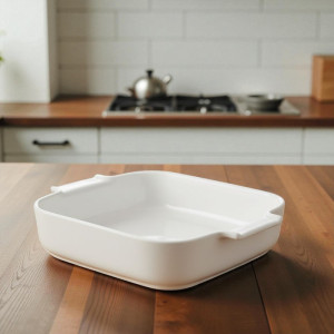 Rectangular Roaster Dish (24cm) – Compact White Porcelain Bakeware for Oven & Table | Adornia.pk