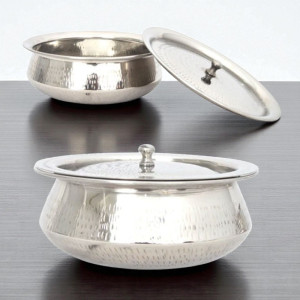 Mini Stainless Steel Handi with Lid – 13.5 cm #1 Small Cooking Pot | Adornia.pk