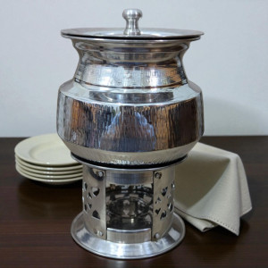 Cute Mini Steel Degh (Daig) with Stand – 500g Decorative Pot | Adornia.pk