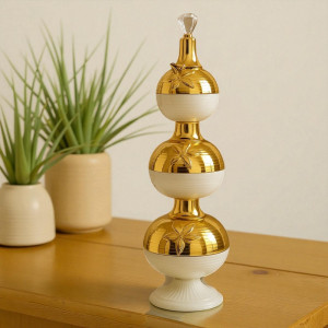 Luxury Triple-Tier Gold Decorative Showpiece – Elegant Home Décor Accent