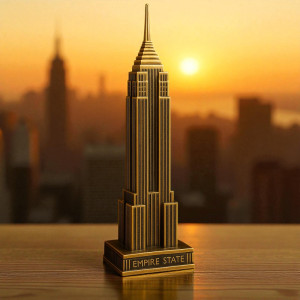 Empire State Building Premium Gold Décor Statue – Luxury Home & Office Decoration