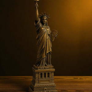 Premium Statue of Liberty Decorative Showpiece – Antique Bronze Finish | USA Souvenir for Home & Office Décor