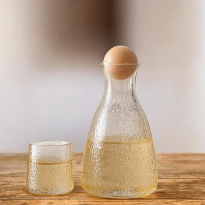 Luxury Textured Glass Water Jug & 6 Glasses Set | Adornia.pk