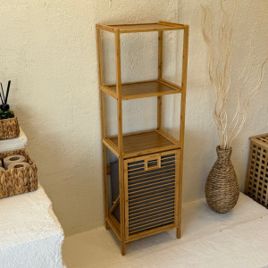 Multi-Layer Laundry Hamper with Separation Design – HOMDELUX Bamboo Laundry Basket | Adornia.pk