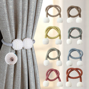 Luxury Pearl Magnetic Curtain Tiebacks (PAIR) – Elegant Home Drapery Holders | Adornia.pk