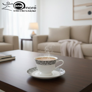 12-Piece Sophisticated Lace-Accented Tea Cup & Saucer Set