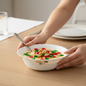 26-Piece Opalware Dinnerware Collection – Sophisticated Leaf Pattern | Microwave & Dishwasher Friendly