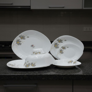 Elegant Opal Dinner Set with Floral Accents