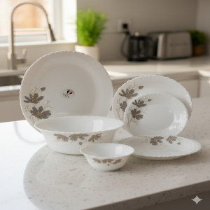 26-Piece Premium Opalware Floral Dinnerware Collection