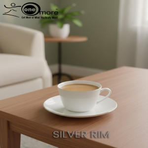 12-Piece Tea Cup & Saucer Collection with Silver Rim Design