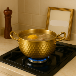 Golden Stainless Steel Cooking Pot – Premium Gold Finish
