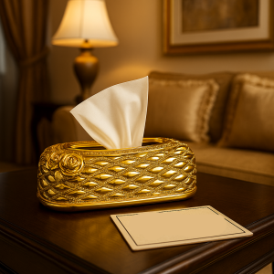 Golden Luxury Tissue Box – Designer Metal Holder