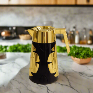 Luxury Gold & Black 1L Thermal Carafe | Vacuum-Insulated Coffee & Tea Flask for Hot and Cold Drinks