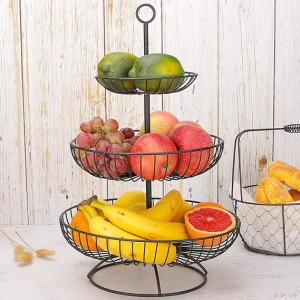 3-Layer Retro Fruit Tray – Vintage Tiered Serving Stand for Fruits, Snacks & Desserts | Adornia.pk