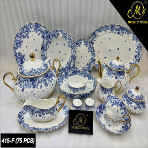 ROYAL ALBERT Dinner Set – Elegant 75 Pcs Full Crockery for 8 Persons | Premium Ceramic Tableware & Serveware Collection